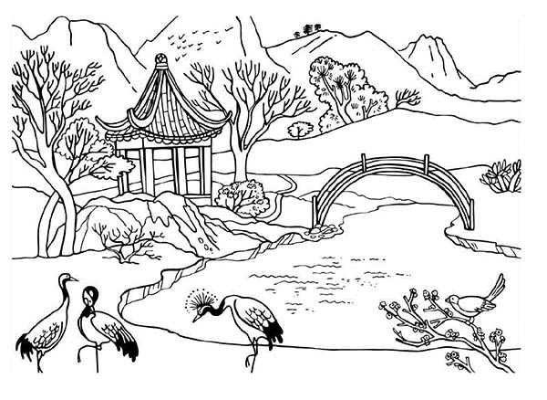 japanese garden coloring pages - photo #41